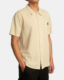 5 Recession Collection Day Shift Stripe - Kurzärmliges Hemd für Männer Beige C1SHRURVP2 RVCA