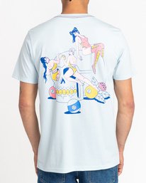 3 Luke Pelletier X Kristen Liu Wong Skull Club - Short Sleeve T-Shirt for Men Blue C1SSRFRVP2 RVCA