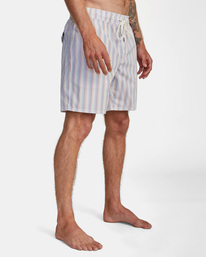 6 Perry Elastic - Elastic Swim Shorts for Men White C1VORARVP2 RVCA