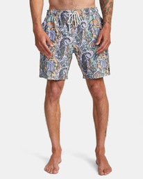 1 Daily - Elastic Swim Shorts for Men Blue C1VORERVP2 RVCA