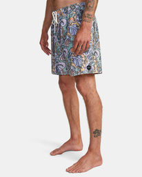 4 Daily - Elastic Swim Shorts for Men Blue C1VORERVP2 RVCA