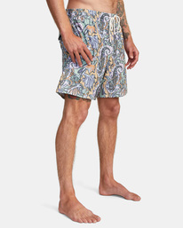 6 Daily - Elastic Swim Shorts for Men Blue C1VORERVP2 RVCA