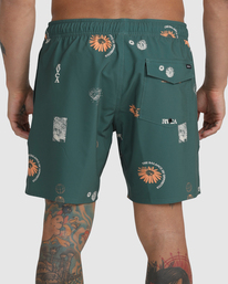7 VA Pigment - Elastic Swim Shorts for Men Gr&oslash;n C1VORFRVP2 RVCA