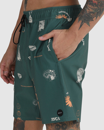 3 VA Pigment - Elastic Swim Shorts for Men  C1VORFRVP2 RVCA