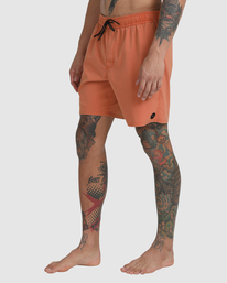 4 VA Pigment - Short-Bañador elástico para Hombre Marron C1VORGRVP2 RVCA