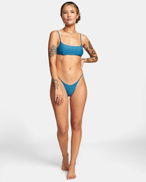 3 Brightside Skimpy French - Bikiniunterteil mit frecher Bedeckung für Frauen Blau C3SBRMRVP2 RVCA