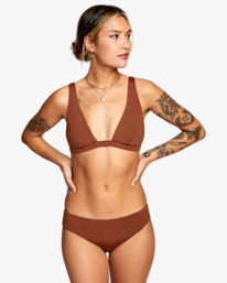 2 Camille Rowe Camille Boy Short - Braguita de bikini de cobertura reducida para Mujer  C3SBRORVP2 RVCA