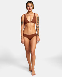4 Camille Rowe Camille Boy Short - Braguita de bikini de cobertura reducida para Mujer  C3SBRORVP2 RVCA