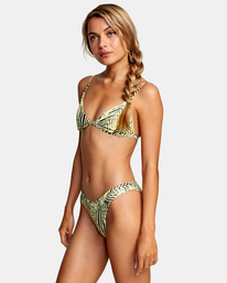 3 Palms - Triangle Bikini Top for Women Yellow C3STRKRVP2 RVCA