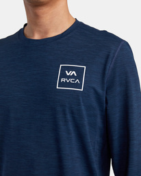 3 RVCA Surf - Long Sleeve UPF 20 Surf T-Shirt for Men Blue C4MYRDRVP2 RVCA
