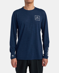 1 RVCA Surf - Long Sleeve UPF 20 Surf T-Shirt for Men Blue C4MYRDRVP2 RVCA