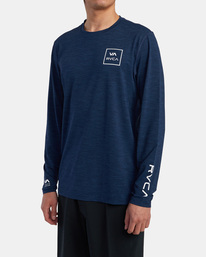 4 RVCA Surf - Long Sleeve UPF 20 Surf T-Shirt for Men Blue C4MYRDRVP2 RVCA