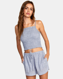 0 Houndstooth Revival - Débardeur crop top pour Femme Bleu D3TPRHRVS2 RVCA
