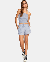 3 Houndstooth Revival - Débardeur crop top pour Femme Bleu D3TPRHRVS2 RVCA
