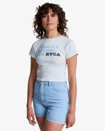 1 Club RVCA Rib - Short Sleeve T-Shirt for Women White EVJKT03002 RVCA
