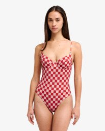0 Antonia Figueiredo Checker - Badeanzug f&uuml;r Frauen Rot EVJX103000 RVCA