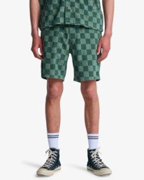 0 Antonia Figueiredo Checker - Sweat-Shorts f&uuml;r M&auml;nner Gr&uuml;n EVYFB03000 RVCA