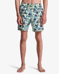 0 Antonia Figueiredo Dive In Elastic 17" - Bermuda da bagno da Uomo Green EVYJV03000 RVCA