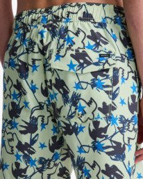 3 Antonia Figueiredo Dive In Elastic 17" - Bermuda da bagno da Uomo Green EVYJV03000 RVCA