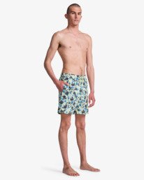 4 Antonia Figueiredo Dive In Elastic 17" - Bermuda da bagno da Uomo Green EVYJV03000 RVCA