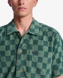 5 Antonia Figueiredo Checker Sponge - Short Sleeve Shirt for Men Green EVYKT03000 RVCA