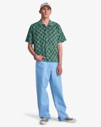 6 Antonia Figueiredo Checker Sponge - Short Sleeve Shirt for Men Green EVYKT03000 RVCA