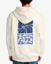 3 Hibiscus Stamp - Pullover con cappuccio da Uomo White EVYSF00130 RVCA