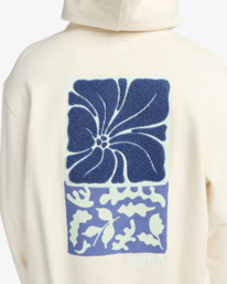 5 Hibiscus Stamp - Pullover con cappuccio da Uomo White EVYSF00130 RVCA