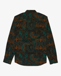 1 Freeman Cord Print Ii - Long Sleeve Shirt for Men Green EVYWT03000 RVCA