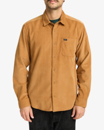 2 Freeman Cord - Long Sleeve Shirt for Men Brown EVYWT03001 RVCA