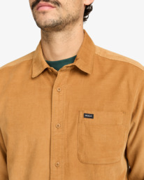 4 Freeman Cord - Long Sleeve Shirt for Men Brown EVYWT03001 RVCA