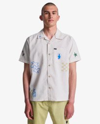 2 Antonia Figueiredo Elements - Short Sleeve Shirt for Men Grey EVYWT03002 RVCA