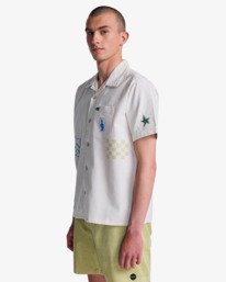 4 Antonia Figueiredo Elements - Short Sleeve Shirt for Men Grey EVYWT03002 RVCA