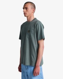 3 Americana Pocket - Short Sleeve T-Shirt for Men Green EVYZT00127 RVCA