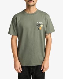 2 Deep Think - Short Sleeve T-Shirt for Men Green EVYZT00288 RVCA
