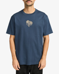 2 Flower Balance - Short Sleeve T-Shirt for Men Blue EVYZT00290 RVCA