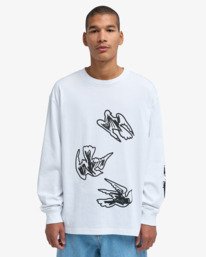 2 Antonia Figueiredo Birds - Long Sleeve T-Shirt for Men White EVYZT00312 RVCA