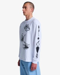 3 Antonia Figueiredo Birds - Long Sleeve T-Shirt for Men White EVYZT00312 RVCA