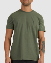 2 RVCA Washed - Maglietta da Uomo Green F1SSSMRVF2 RVCA
