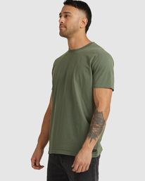 3 RVCA Washed - Maglietta da Uomo Green F1SSSMRVF2 RVCA