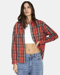 8 Stella Maxwell Notorious - Chemise en flanelle pour Femme Rouge F3SHRDRVF2 RVCA
