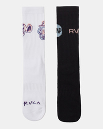 1 RVCA - 2 Pack Crew Socks White F5SORGRVF2 RVCA