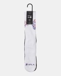 2 RVCA - 2 Pack Crew Socks White F5SORGRVF2 RVCA