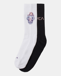 0 RVCA - 2 Pack Crew Socks White F5SORGRVF2 RVCA