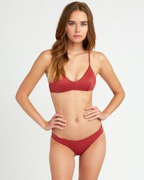 1 Solid - Full Tab Side Bikini Bottoms for Women Red N3SBRCRVP9 RVCA