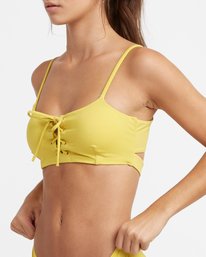 3 Solid - Haut de bikini uni avec laçage coupe Laced pour Femme Jaune N3STRCRVP9 RVCA