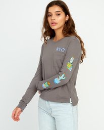 3 Kristen Liu Wong Cacti - Long Sleeves T-Shirt for Women  P3LSRARVS9 RVCA
