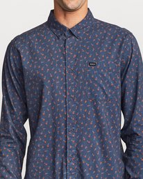 3 Prelude Floral  - Long Sleeve Shirt Blue Q1SHRBRVF9 RVCA