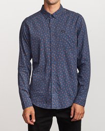 1 Prelude Floral  - Long Sleeve Shirt Blue Q1SHRBRVF9 RVCA