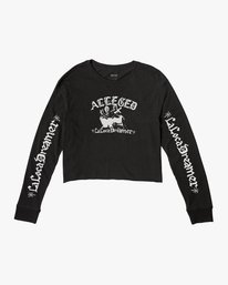 0 Alleged - Camiseta de Manga Larga y Corte Cuadrado para Mujer  Q3LSTARVF9 RVCA
